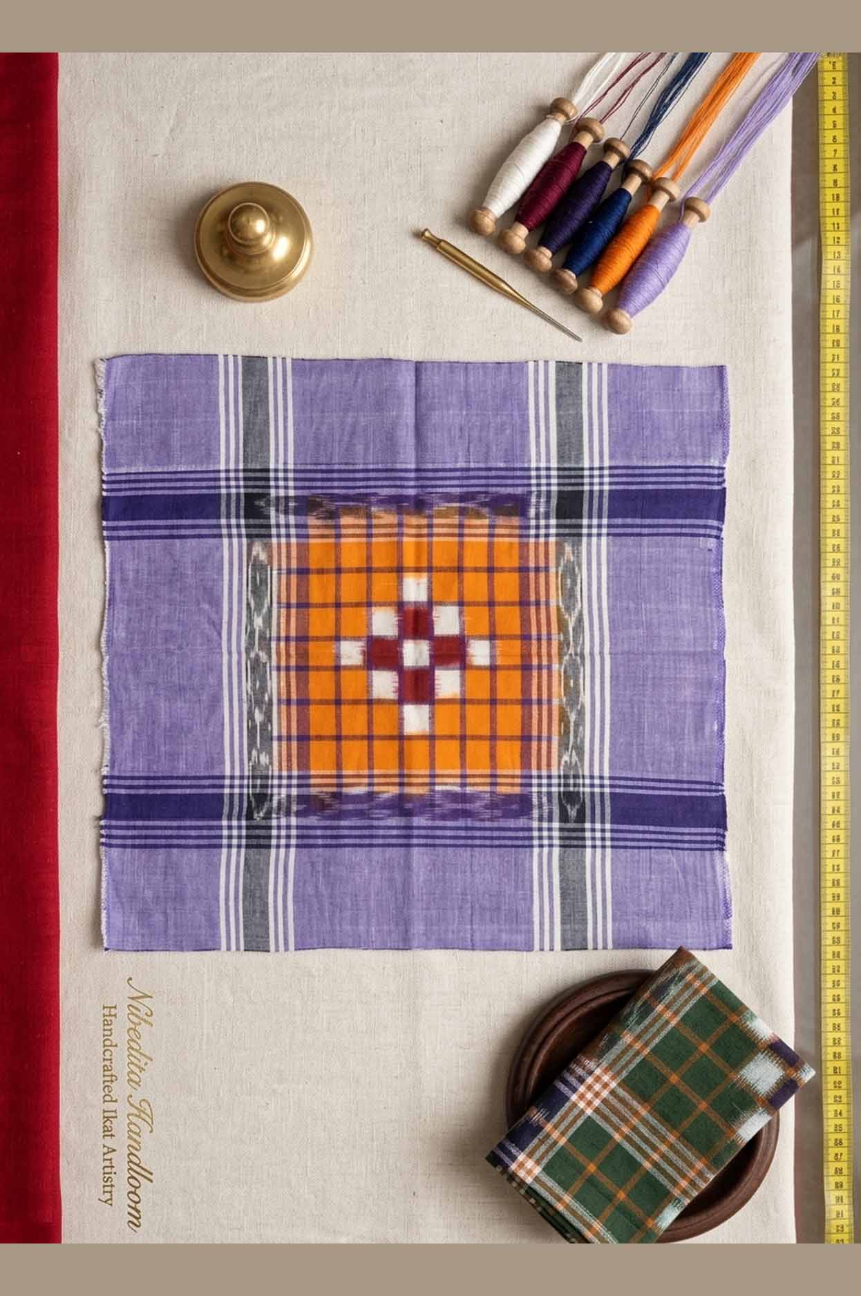 Authentic Sambalpuri Ikat Handkerchief – Handwoven Traditional Cotton