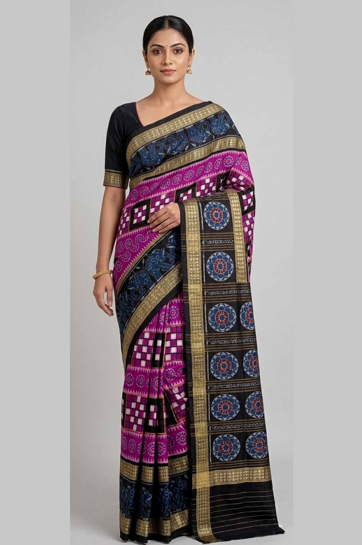 Exquisite Sambalpuri Handloom Cotton Saree – Authentic Ikat Masterpiece