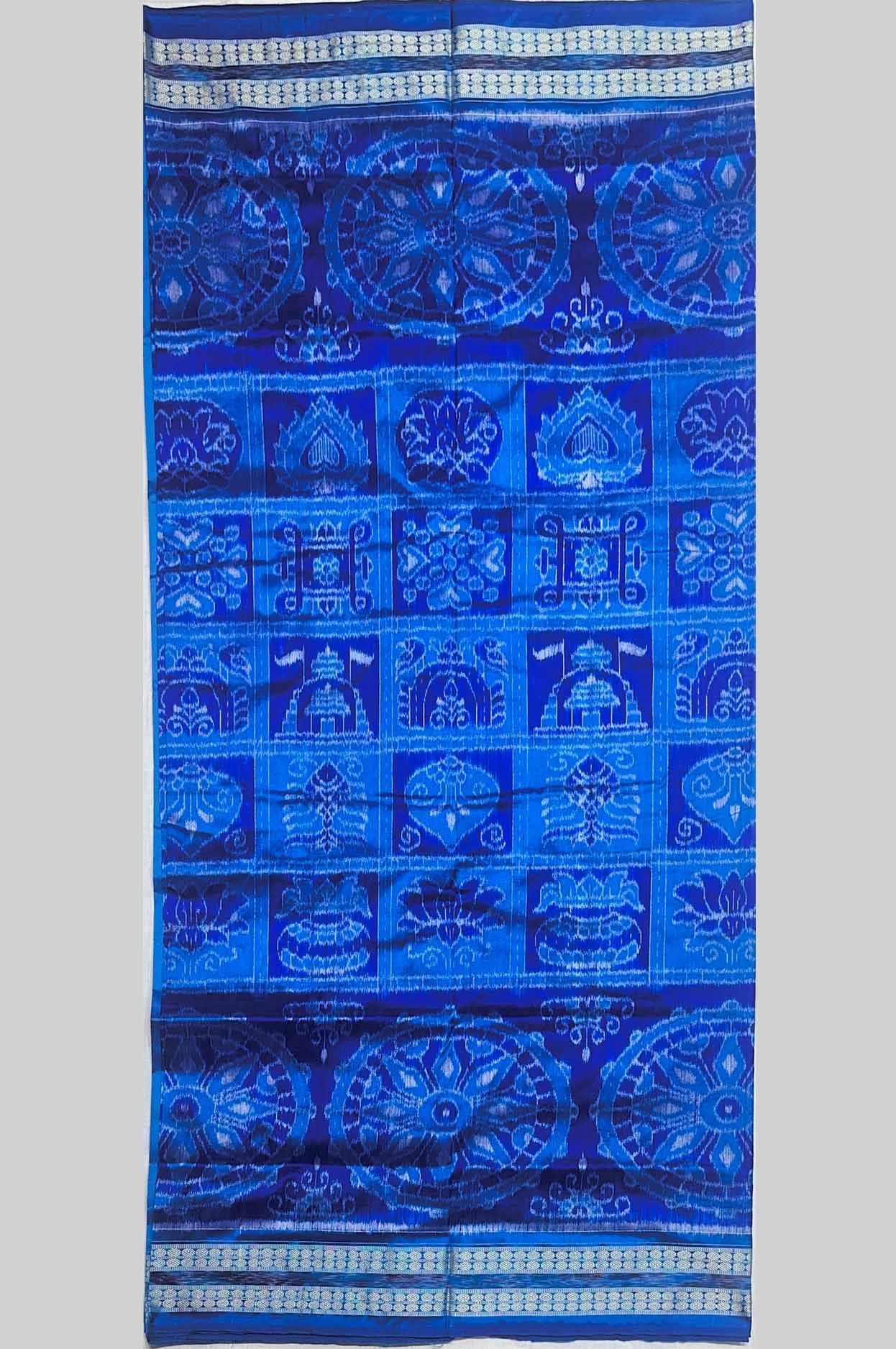 Royal Blue Nabakothi Design Half Silk (Mix Patta) Sambalpuri Saree